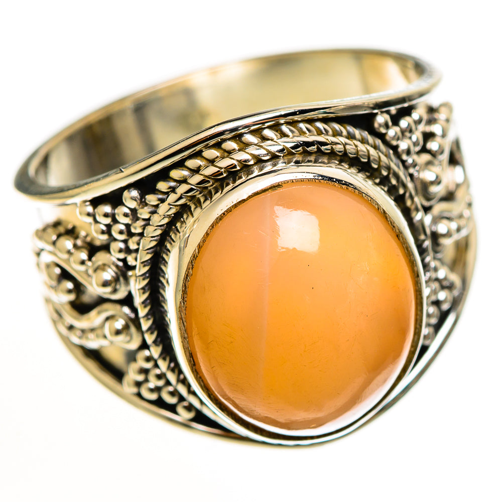 Peach Moonstone Rings handcrafted by Anasilvercos - RING112563 - Photo 2