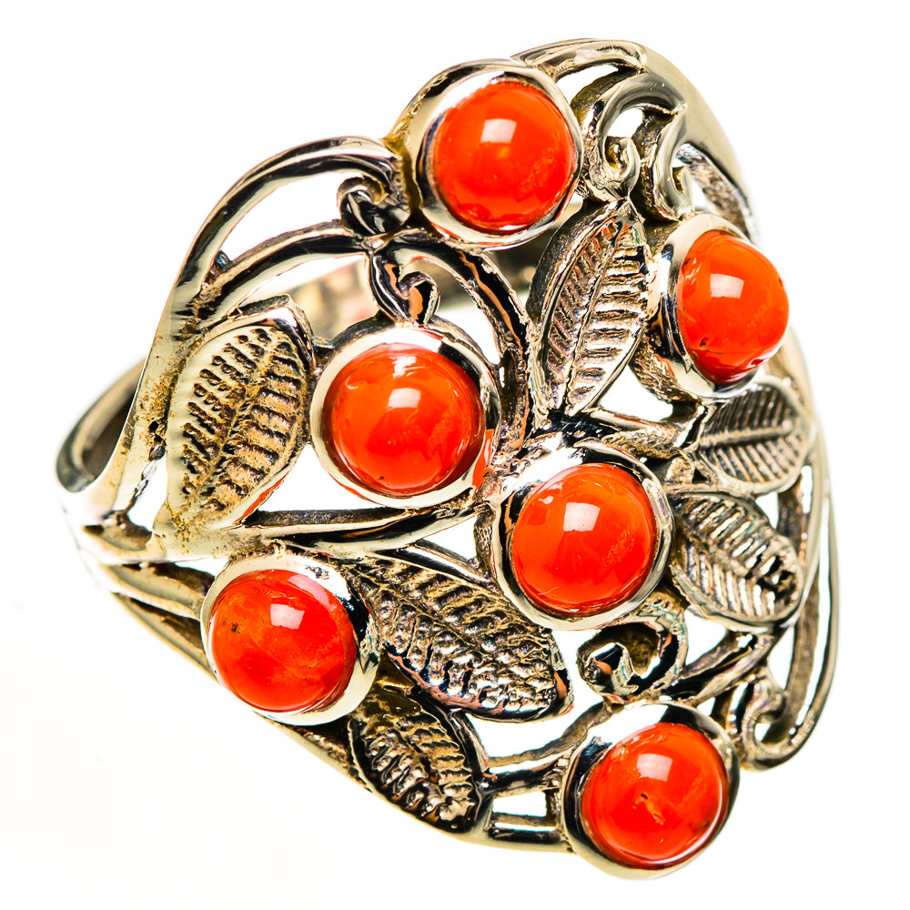 Mediterranean Red Coral Rings handcrafted by Anasilvercos - RING112566 - Photo 2