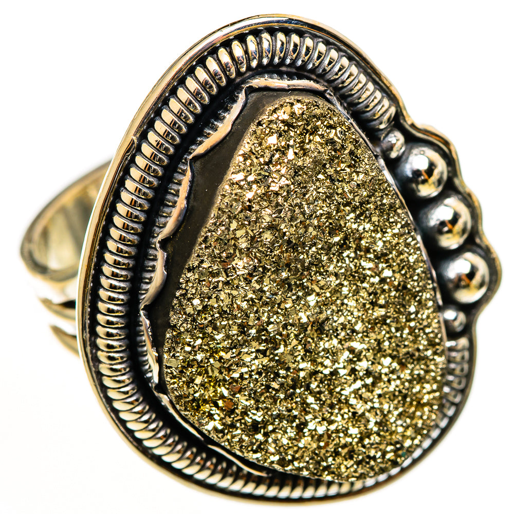 Spectro Pyrite Druzy Rings handcrafted by Anasilvercos - RING112573 - Photo 2