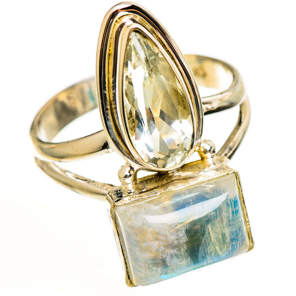 Rainbow Moonstone Rings handcrafted by Anasilvercos - RING112594 - Photo 2