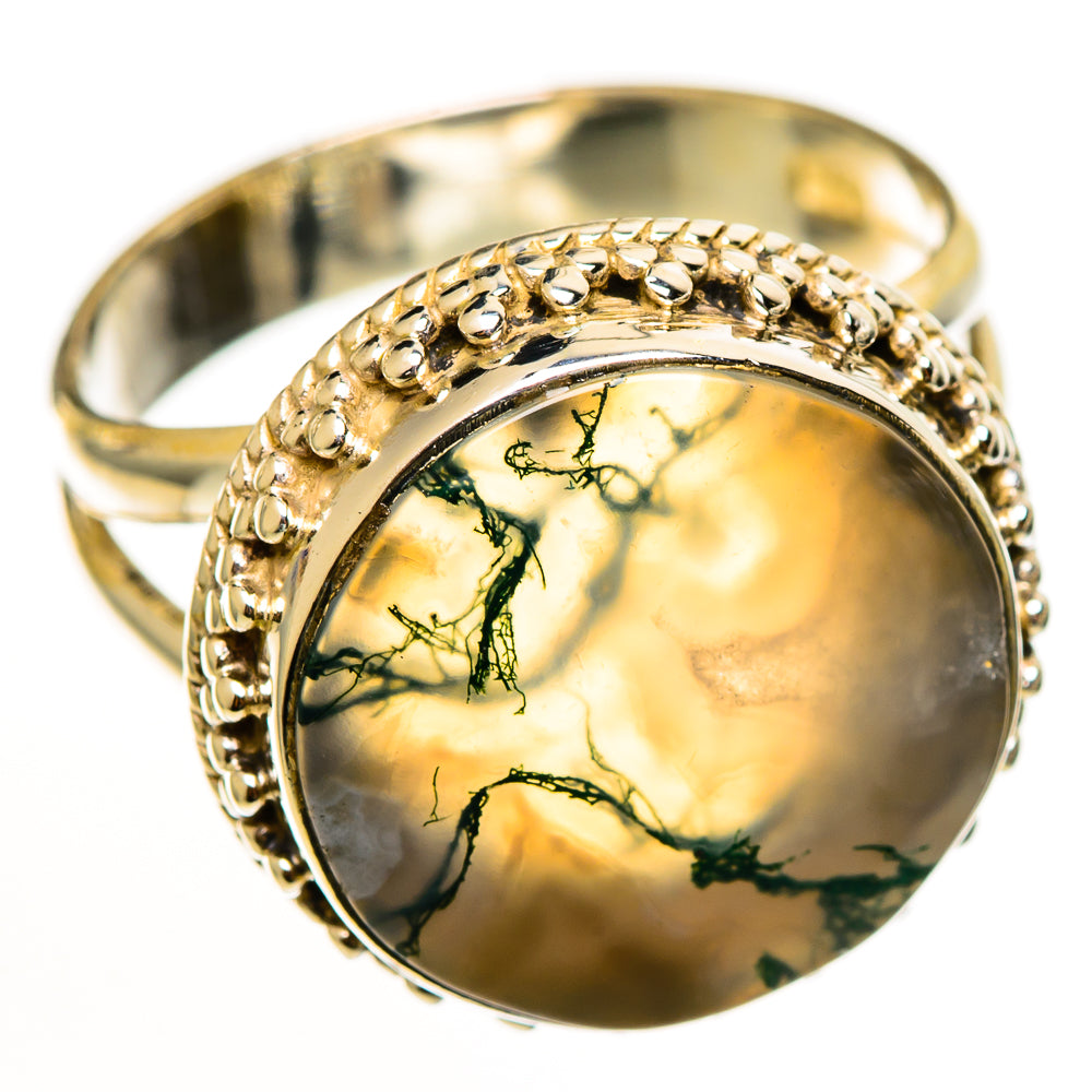 Green Moss Agate Rings handcrafted by Anasilvercos - RING112596 - Photo 2