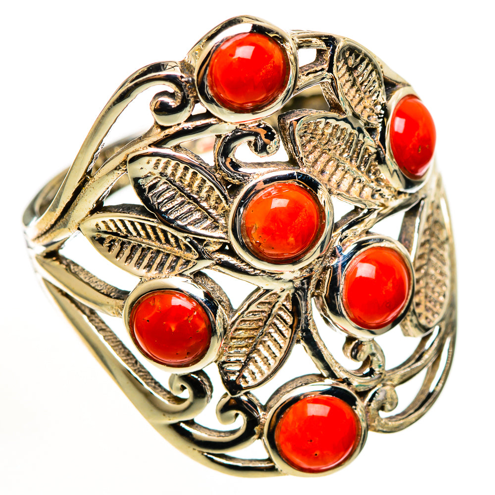 Mediterranean Red Coral Rings handcrafted by Anasilvercos - RING112635 - Photo 2