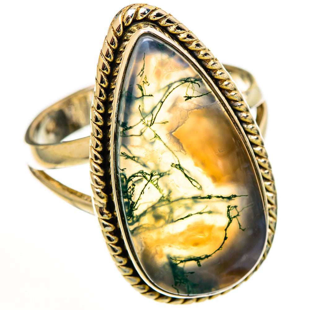 Green Moss Agate Rings handcrafted by Anasilvercos - RING112662 - Photo 2