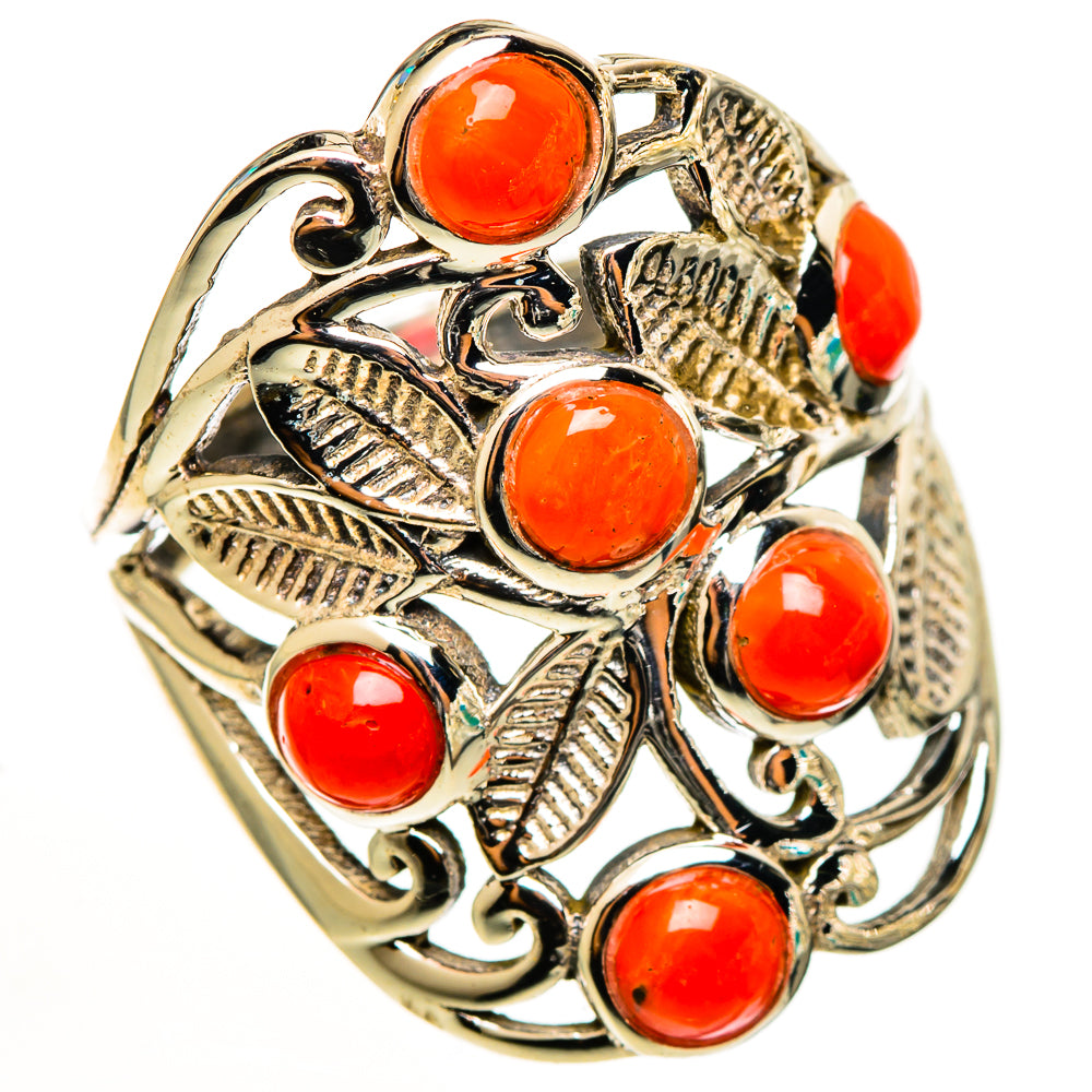 Mediterranean Red Coral Rings handcrafted by Anasilvercos - RING112670 - Photo 2