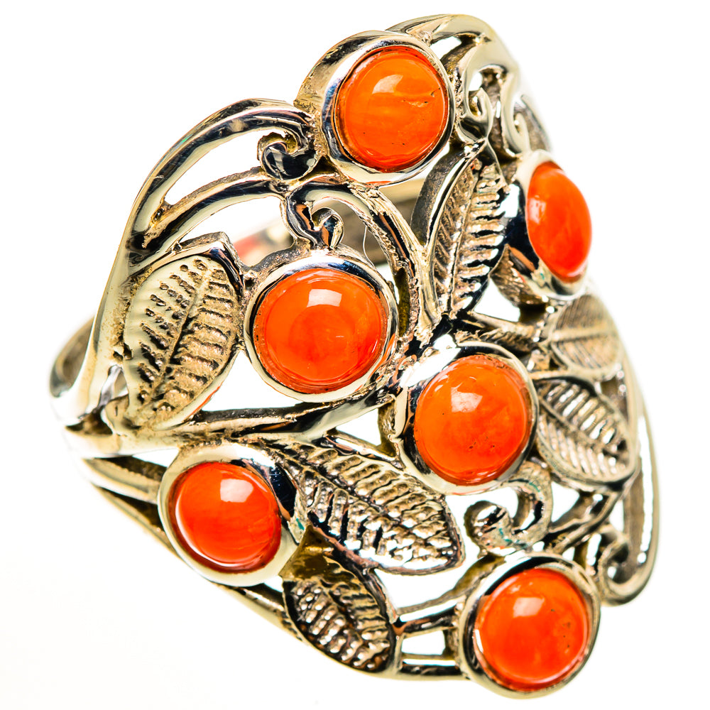 Mediterranean Red Coral Rings handcrafted by Anasilvercos - RING112703 - Photo 2