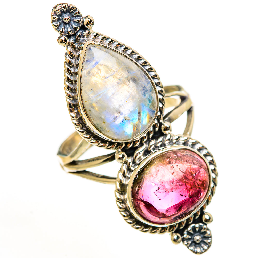 Rainbow Moonstone Rings handcrafted by Anasilvercos - RING112778 - Photo 2