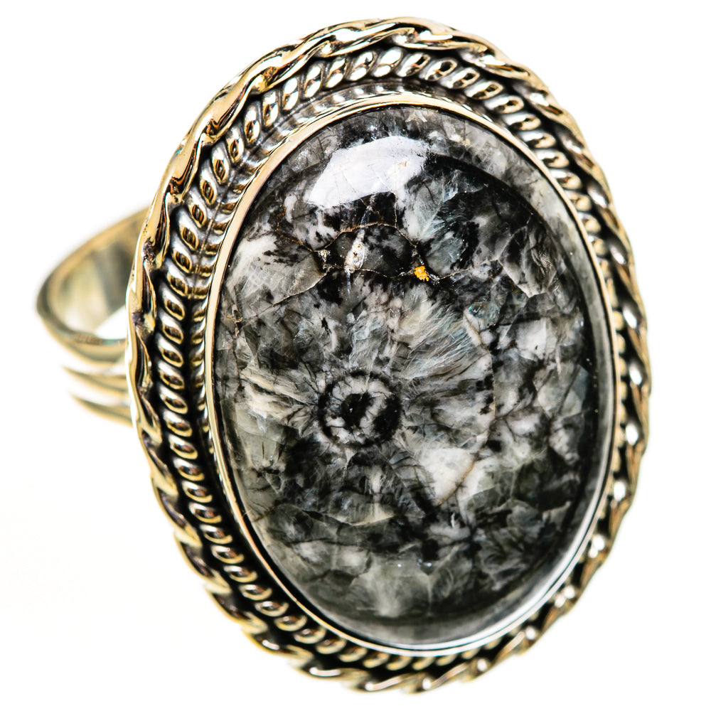 Moroccan Goniatite Fossil Rings handcrafted by Anasilvercos - RING112789 - Photo 2