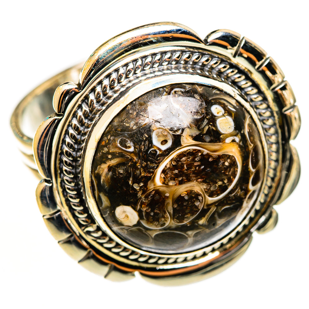 Turritella Agate Rings handcrafted by Anasilvercos - RING112813 - Photo 2