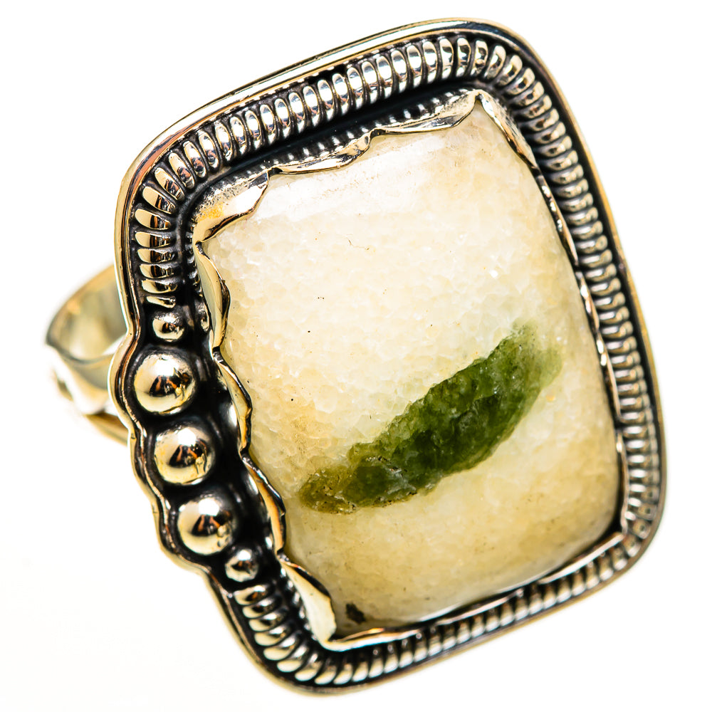 Green Tourmaline In Quartz Rings handcrafted by Anasilvercos - RING112830 - Photo 2