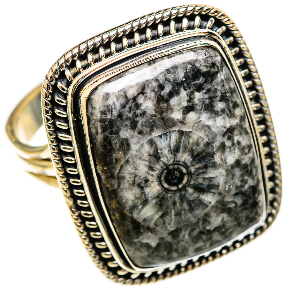 Moroccan Goniatite Fossil Rings handcrafted by Anasilvercos - RING112899 - Photo 2