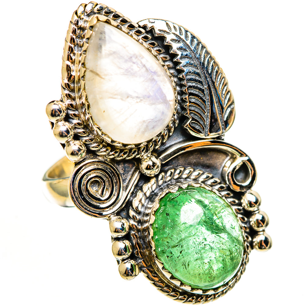 Rainbow Moonstone Rings handcrafted by Anasilvercos - RING112904 - Photo 2