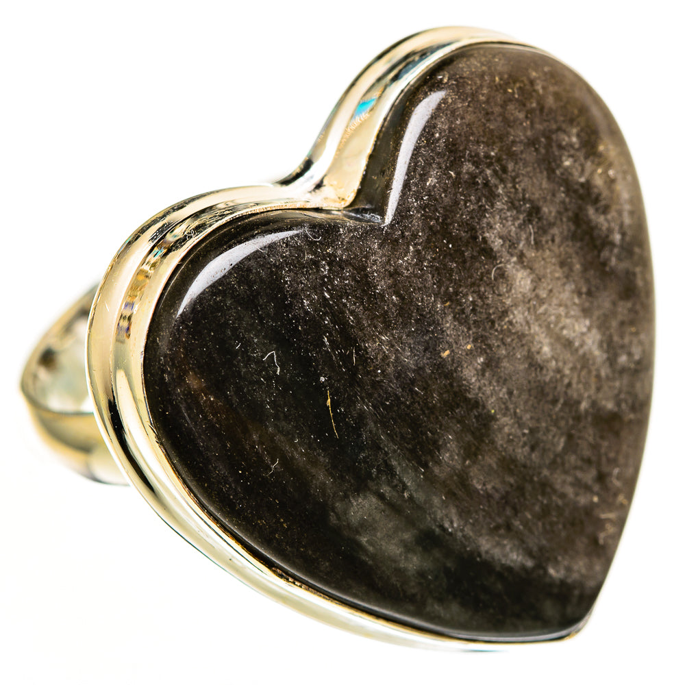 Gold Sheen Obsidian Rings handcrafted by Anasilvercos - RING112914 - Photo 2