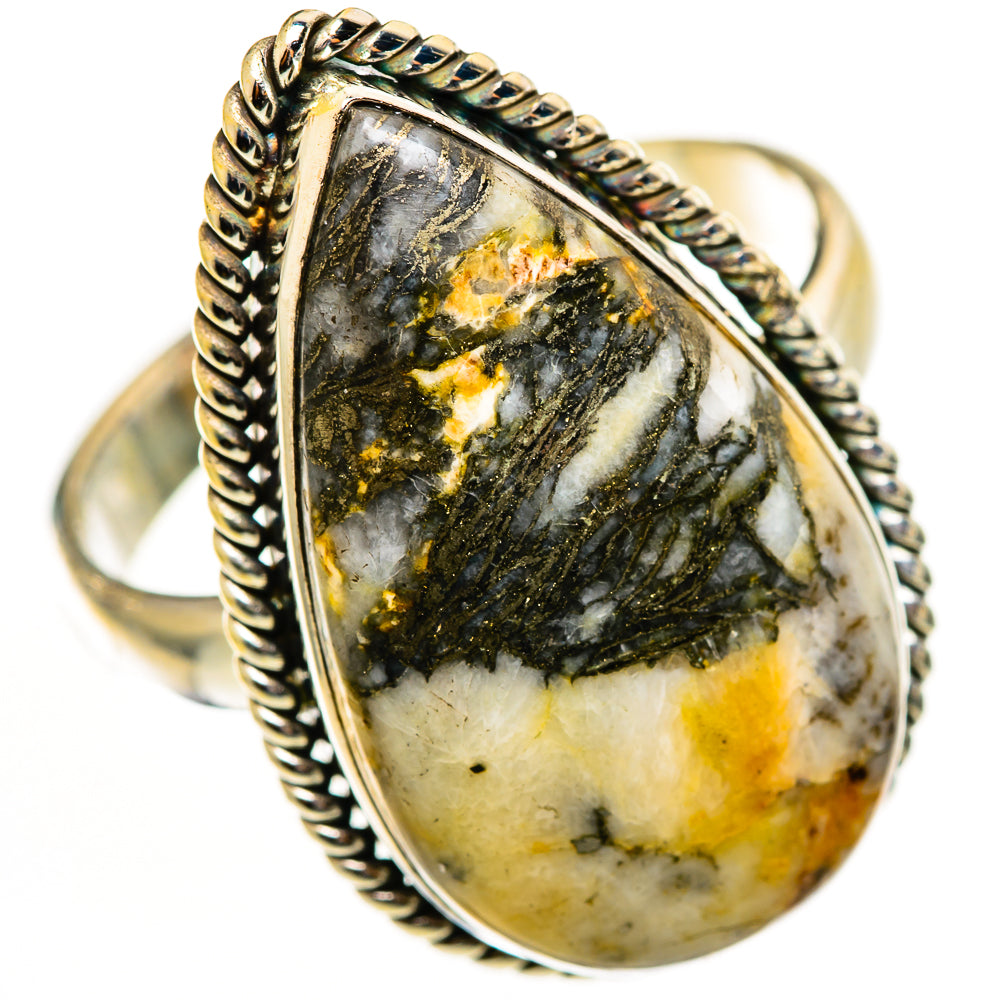 Pyrite Agate Rings handcrafted by Anasilvercos - RING112923 - Photo 2