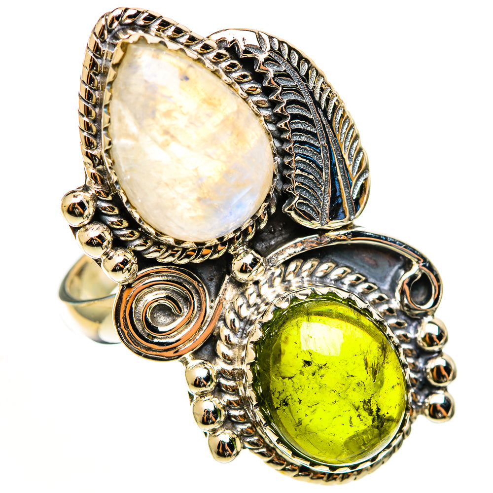 Rainbow Moonstone Rings handcrafted by Anasilvercos - RING112932 - Photo 2