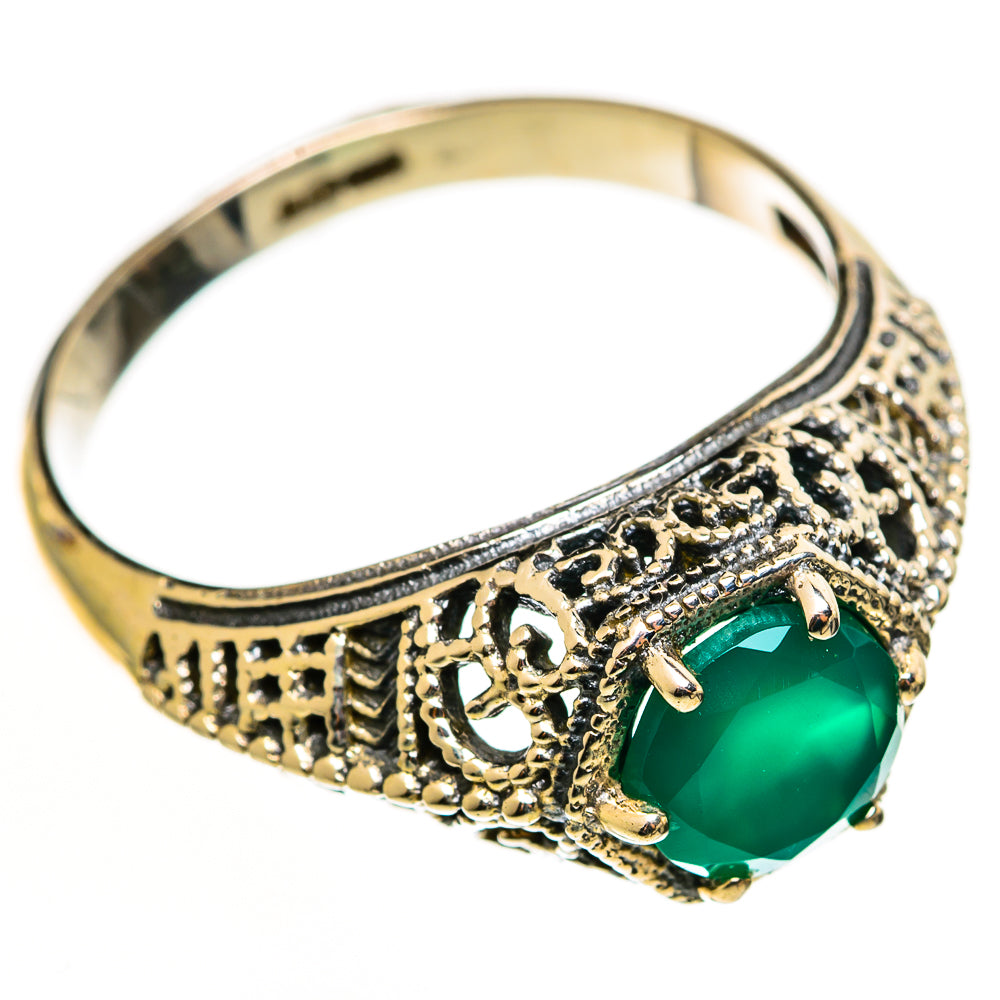 Green Onyx Rings handcrafted by Anasilvercos - RING112957 - Photo 2