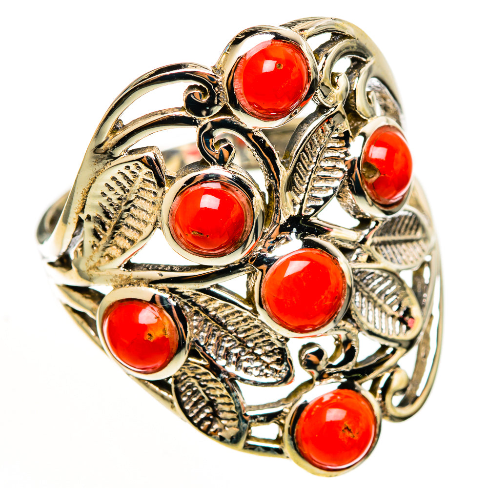 Mediterranean Red Coral Rings handcrafted by Anasilvercos - RING112965 - Photo 2