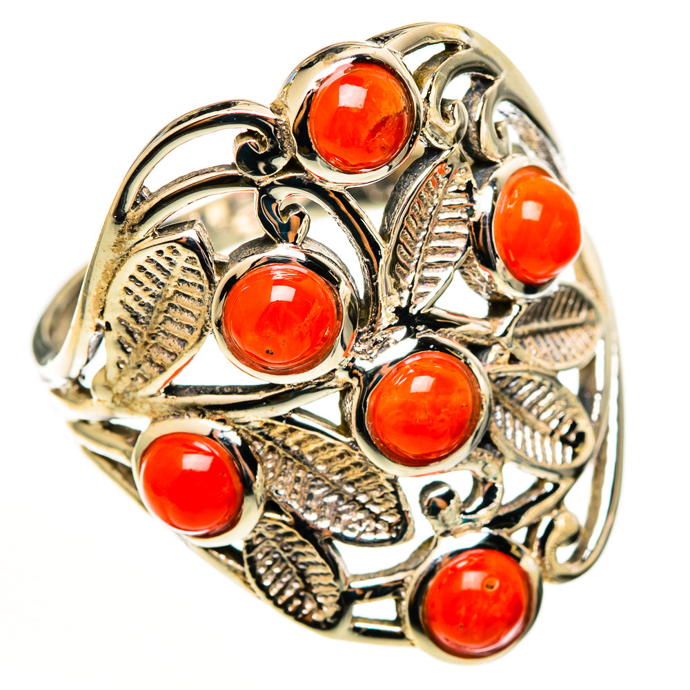 Mediterranean Red Coral Rings handcrafted by Anasilvercos - RING112998 - Photo 2