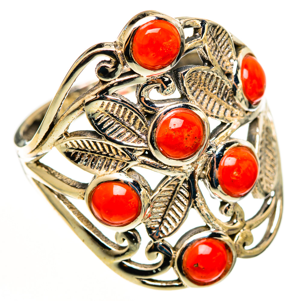 Mediterranean Red Coral Rings handcrafted by Anasilvercos - RING113064 - Photo 2