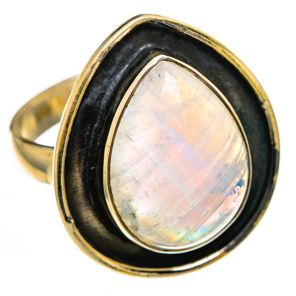 Rainbow Moonstone Rings handcrafted by Anasilvercos - RING113072 - Photo 2