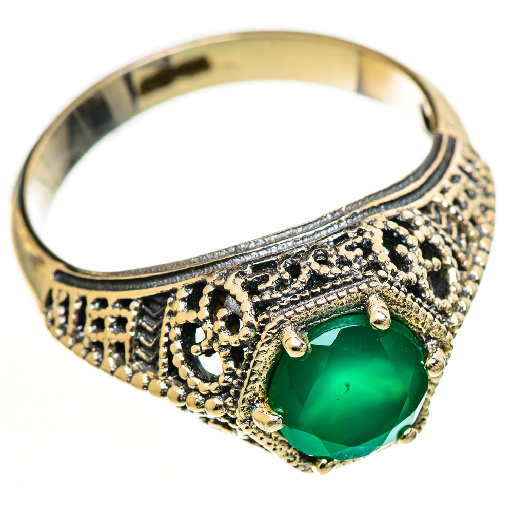 Green Onyx Rings handcrafted by Anasilvercos - RING113089 - Photo 2