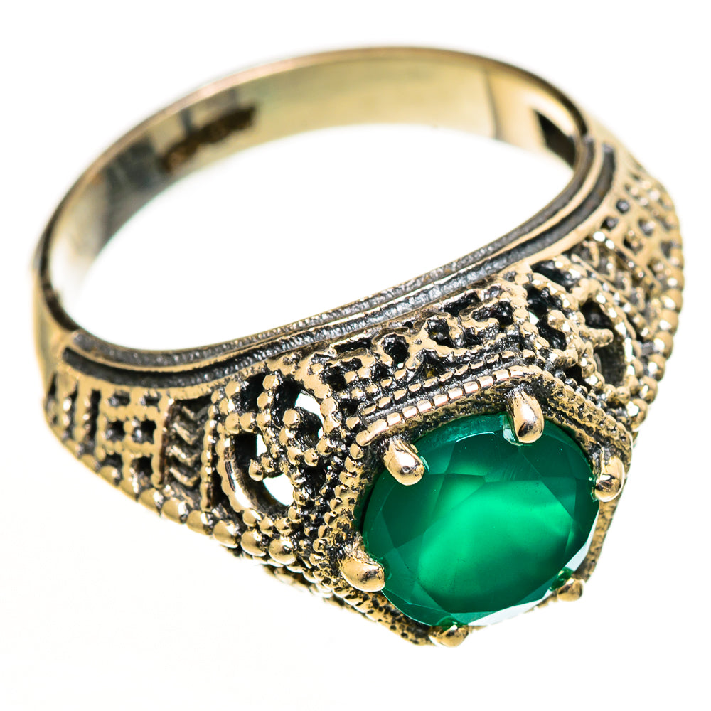 Green Onyx Rings handcrafted by Anasilvercos - RING113117 - Photo 2