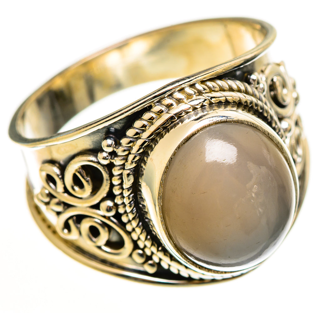 Peach Moonstone Rings handcrafted by Anasilvercos - RING113122 - Photo 2