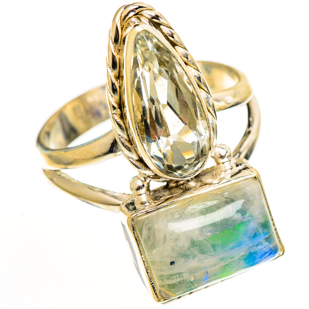 Rainbow Moonstone Rings handcrafted by Anasilvercos - RING113145 - Photo 2