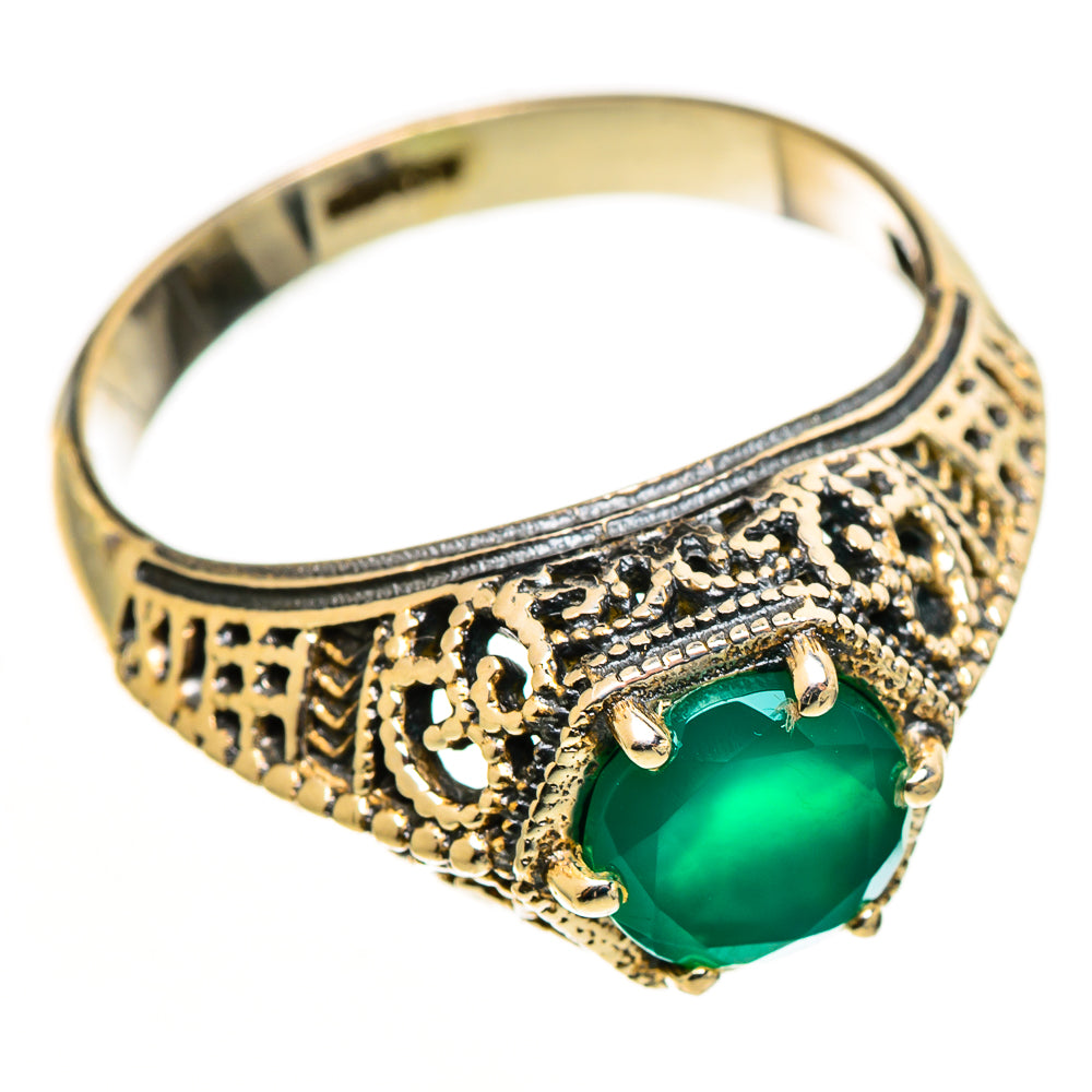 Green Onyx Rings handcrafted by Anasilvercos - RING113146 - Photo 2