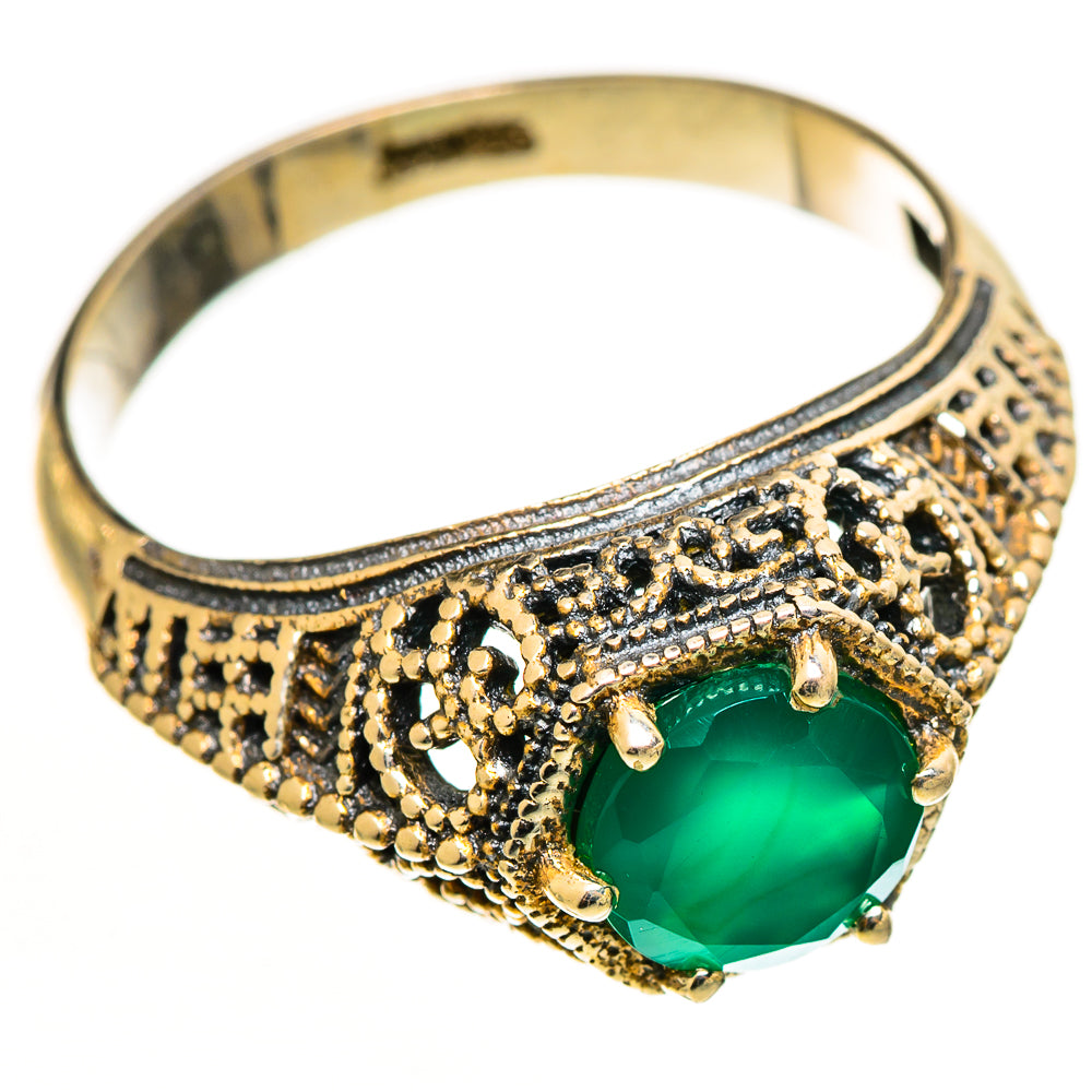 Green Onyx Rings handcrafted by Anasilvercos - RING113196 - Photo 2