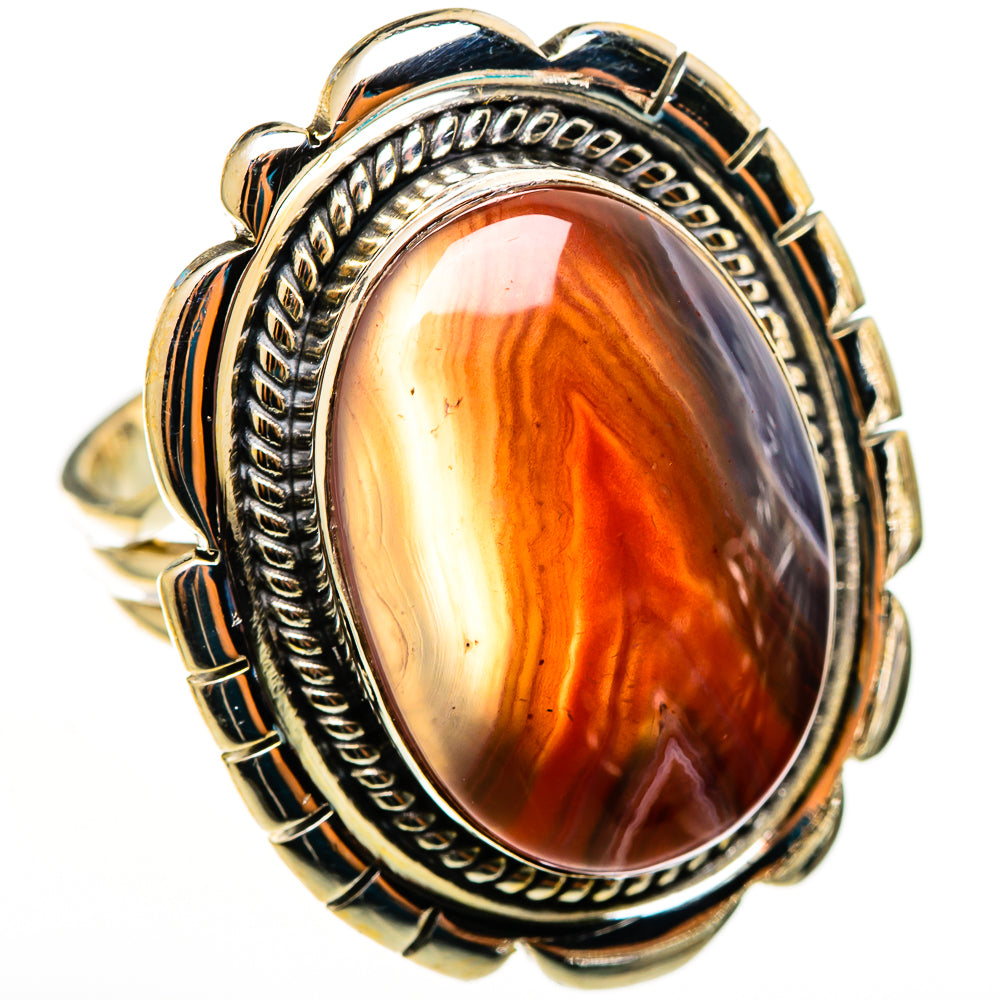 Red Botswana Agate Rings handcrafted by Anasilvercos - RING113226 - Photo 2