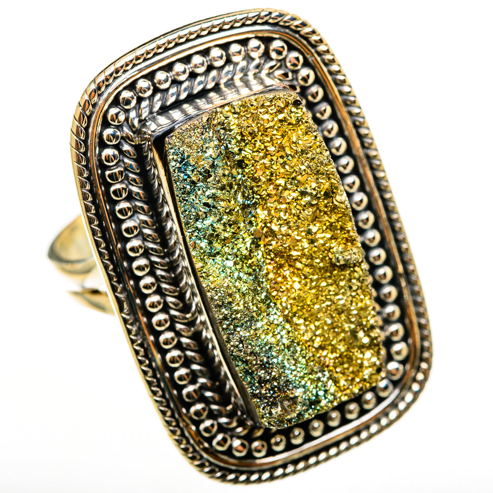 Spectro Pyrite Druzy Rings handcrafted by Anasilvercos - RING113235 - Photo 2