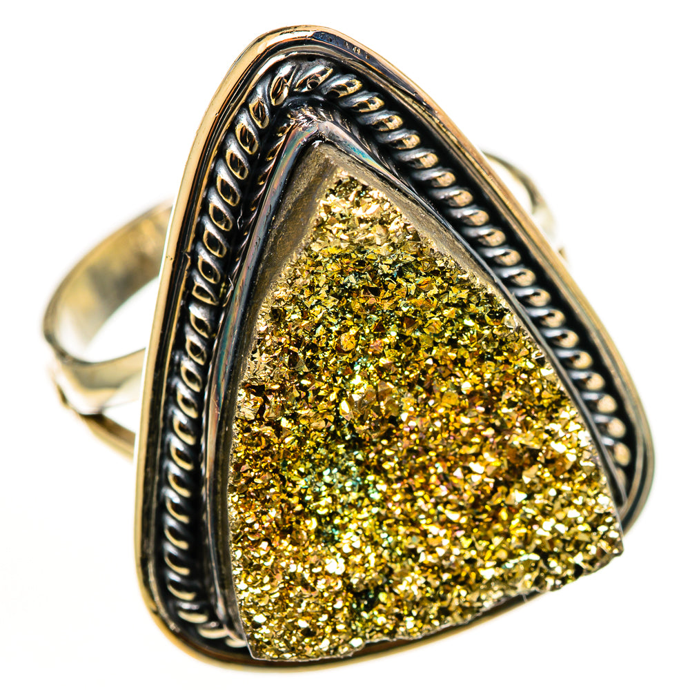 Spectro Pyrite Druzy Rings handcrafted by Anasilvercos - RING113236 - Photo 2