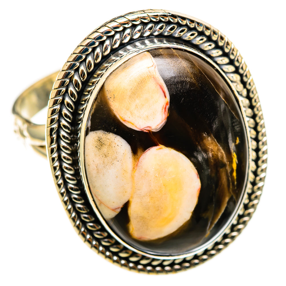 Peanut Wood Jasper Rings handcrafted by Anasilvercos - RING113258 - Photo 2