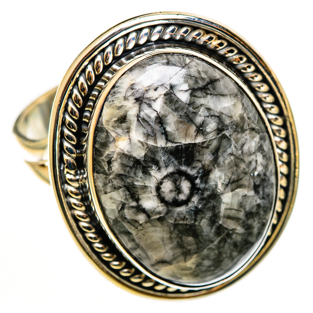 Moroccan Goniatite Fossil Rings handcrafted by Anasilvercos - RING113267 - Photo 2