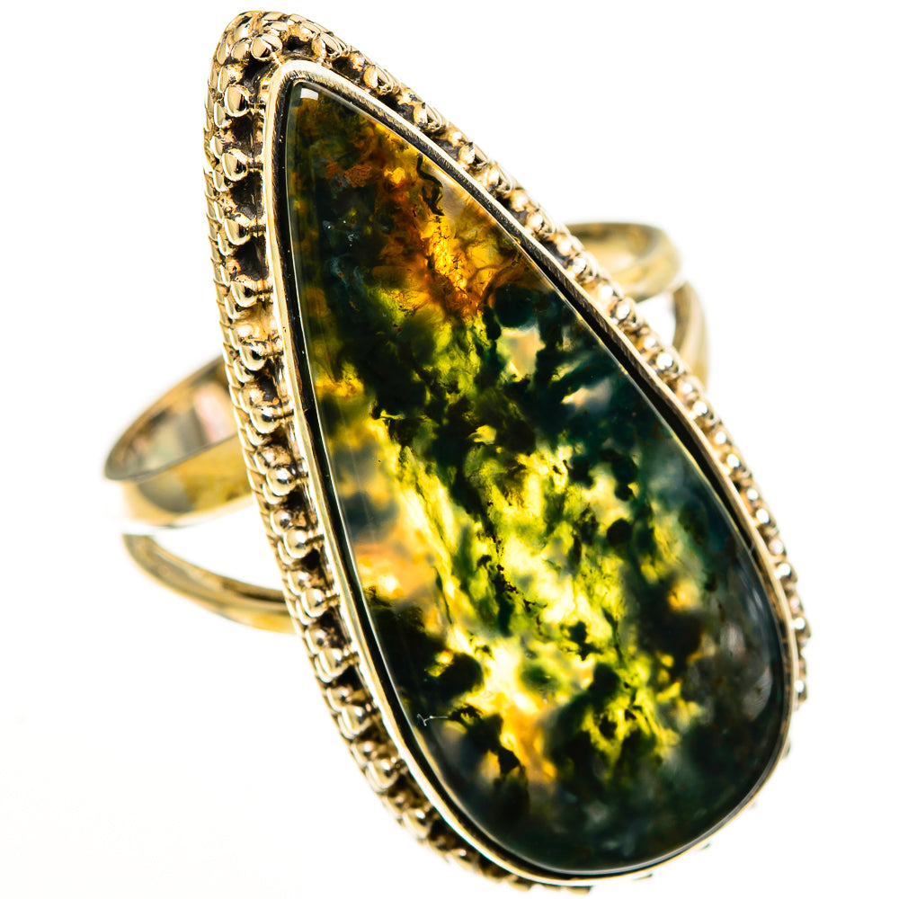 Green Moss Agate Rings handcrafted by Anasilvercos - RING113283 - Photo 2