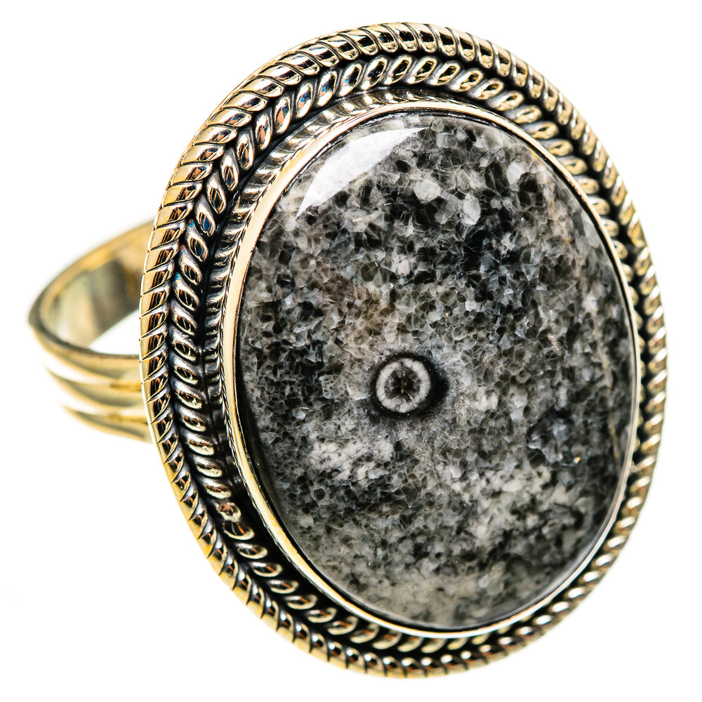 Moroccan Goniatite Fossil Rings handcrafted by Anasilvercos - RING113300 - Photo 2
