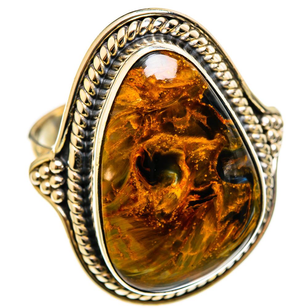Golden Pietersite Rings handcrafted by Anasilvercos - RING113313 - Photo 2