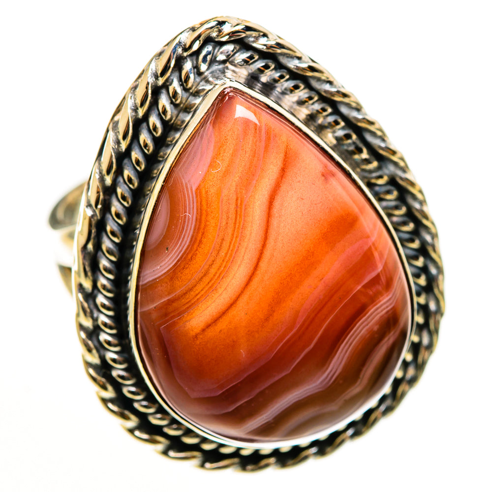 Red Botswana Agate Rings handcrafted by Anasilvercos - RING113334 - Photo 2