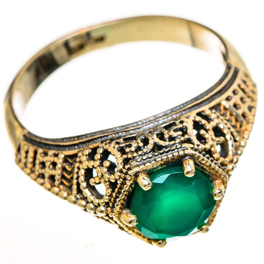 Green Onyx Rings handcrafted by Anasilvercos - RING113381 - Photo 2