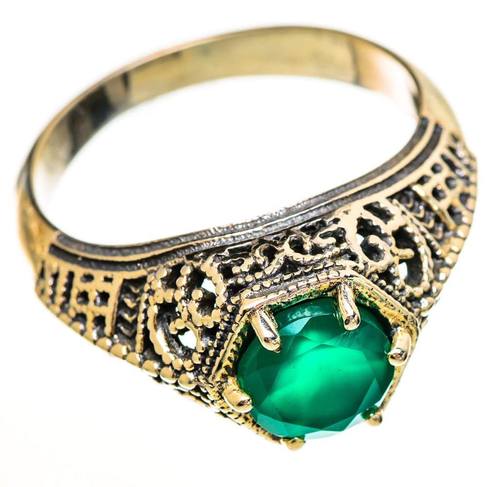 Green Onyx Rings handcrafted by Anasilvercos - RING113402 - Photo 2