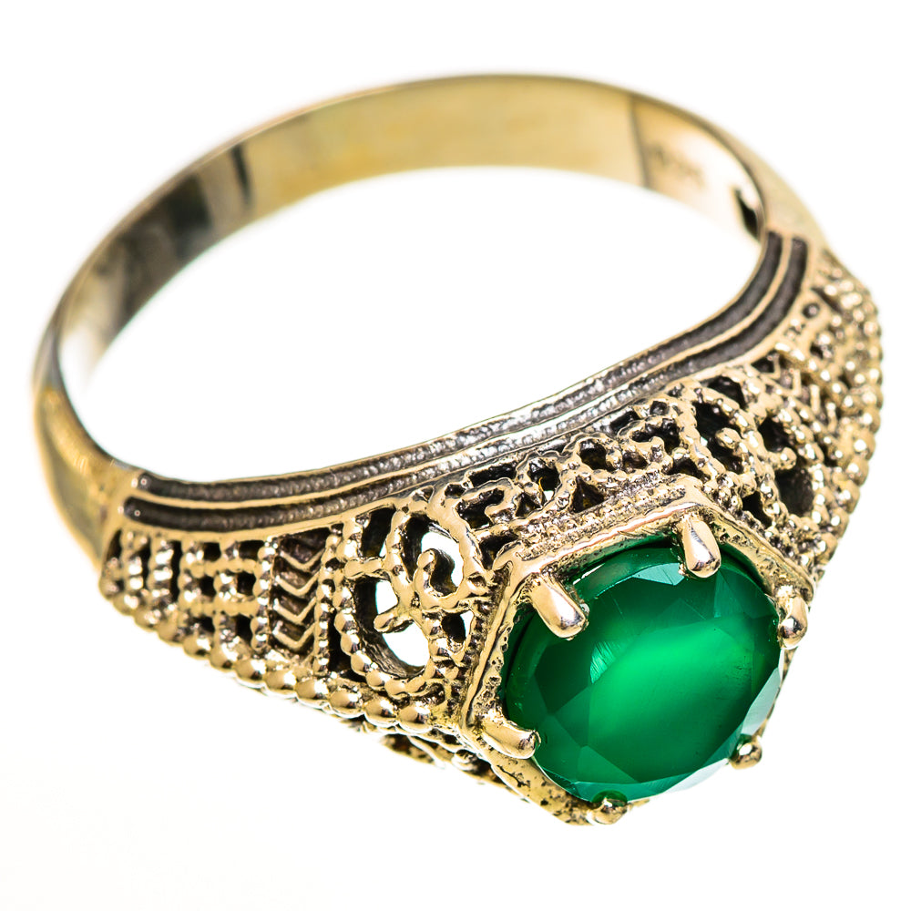 Green Onyx Rings handcrafted by Anasilvercos - RING113431 - Photo 2