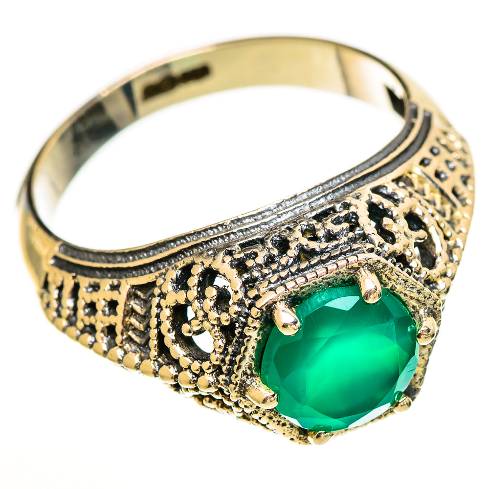 Green Onyx Rings handcrafted by Anasilvercos - RING113501 - Photo 2