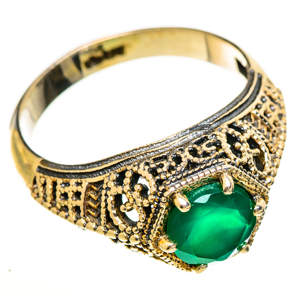 Green Onyx Rings handcrafted by Anasilvercos - RING113528 - Photo 2