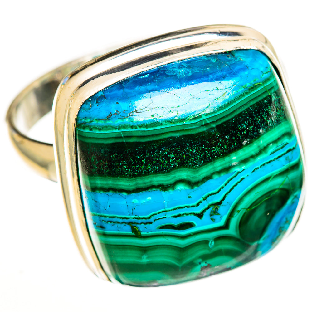 Malachite In Chrysocolla Rings handcrafted by Anasilvercos - RING113549 - Photo 2