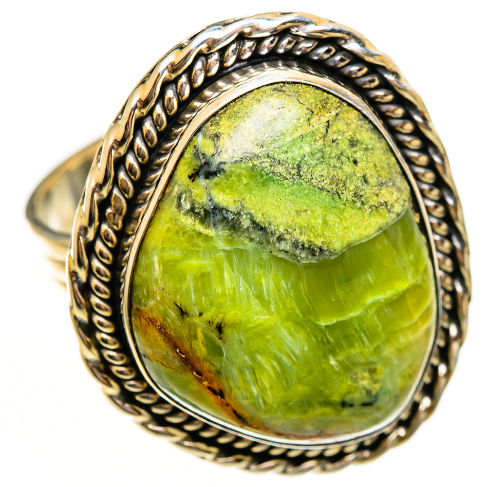 African Green Opal Rings handcrafted by Anasilvercos - RING113593 - Photo 2