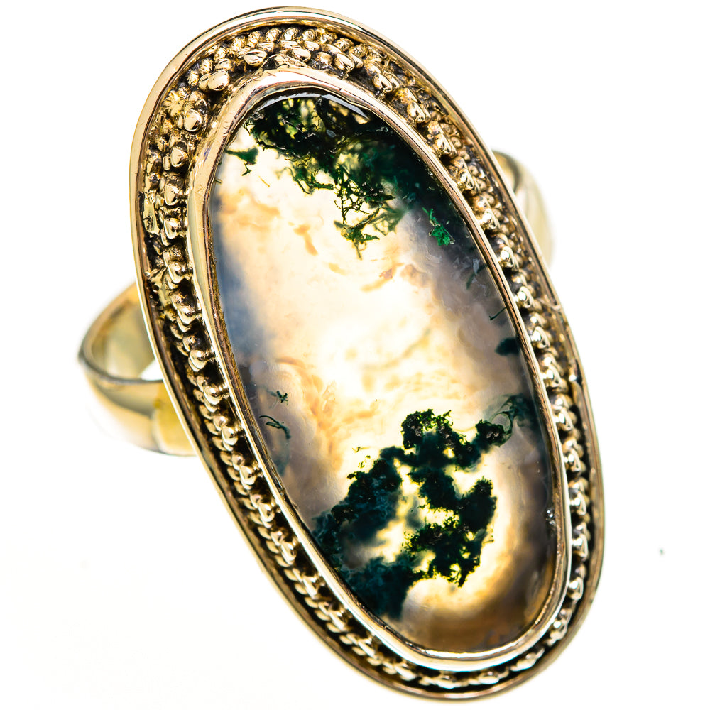 Green Moss Agate Rings handcrafted by Anasilvercos - RING113625 - Photo 2