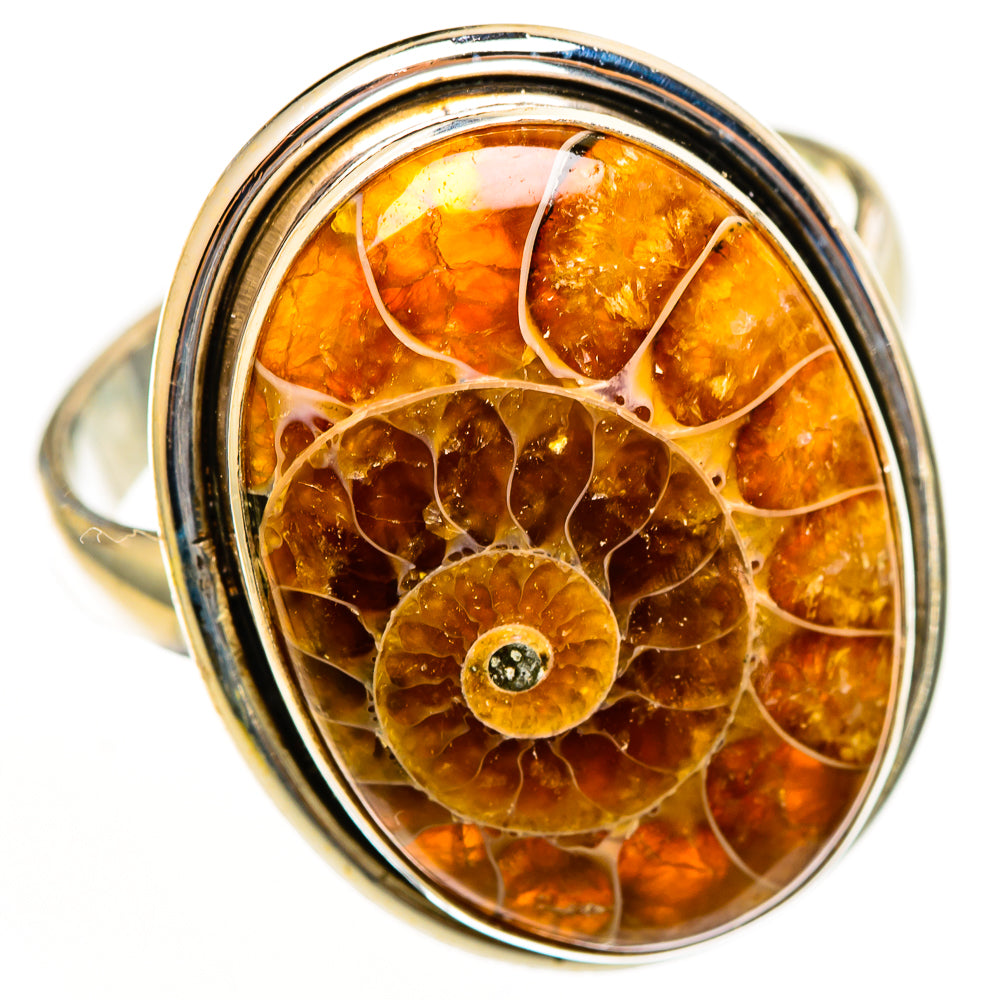 Ammonite Fossil Rings handcrafted by Anasilvercos - RING113630 - Photo 2
