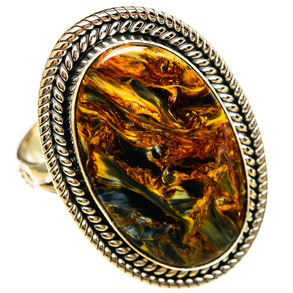 Golden Pietersite Rings handcrafted by Anasilvercos - RING113632 - Photo 2