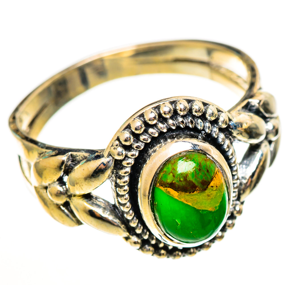 Green Copper Composite Turquoise Rings handcrafted by Anasilvercos - RING113695 - Photo 2