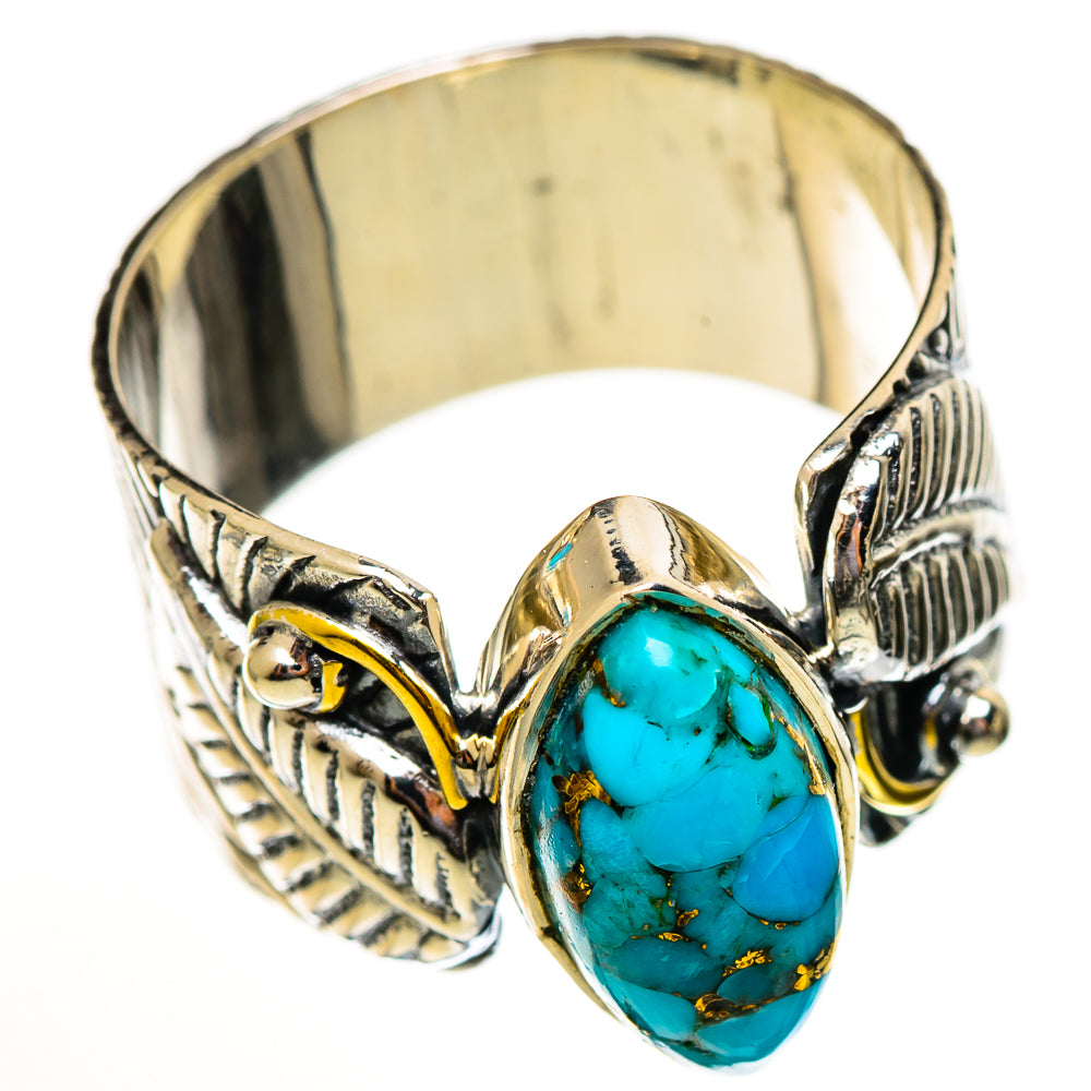 Blue Copper Composite Turquoise Rings handcrafted by Anasilvercos - RING113760 - Photo 2